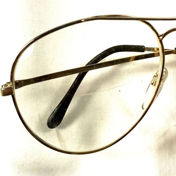 Luxottica Vintage Aviator Frames Gold Metal Oversize Pilot Retro Y2K Eyeglasses - Picture 12 of 16